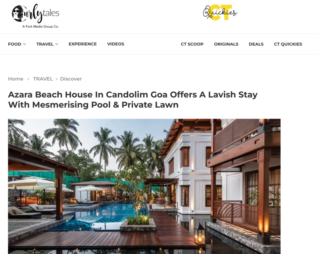 Azara Beach House In Candolim Goa Offers A Lavish Stay With Mesmerising Pool & Private Lawn