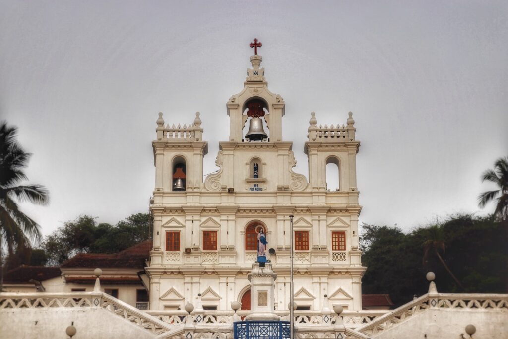 Immaculate Conception Church - white and brown concrete building church in goa